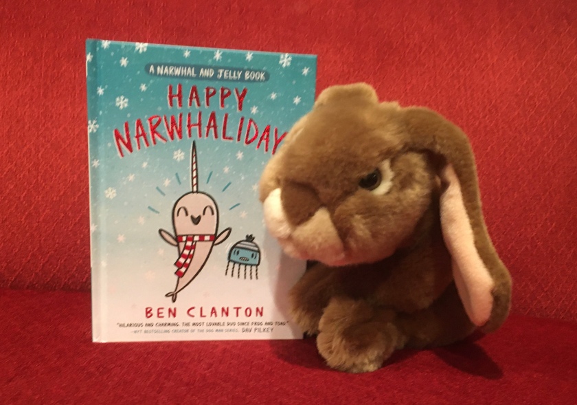 Caramel loved reading Happy Narwhalidays by Ben Clanton and reconnecting with old friends Narwhal and Jelly. 