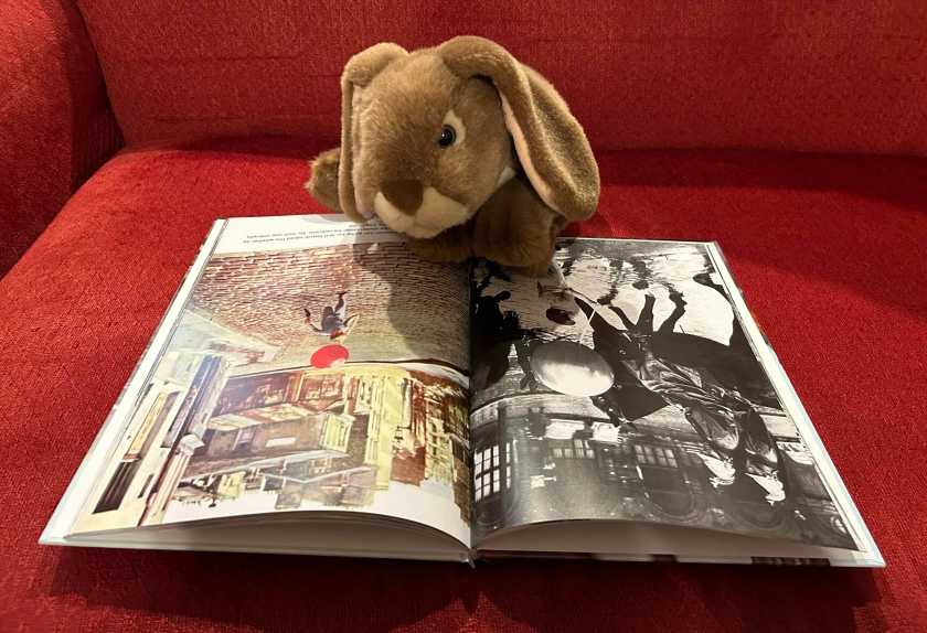 Caramel is reading The Red Balloon by Albert Lamorisse.